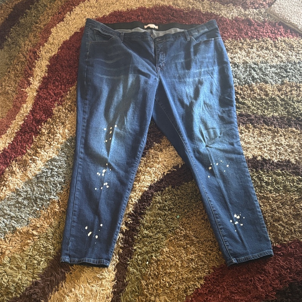 Woman Within Dark Blue Skinny Jeans